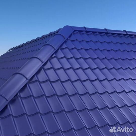 Металлочерепица синяя 5005
