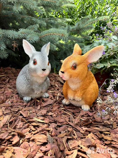 Садовые фигуры из полистоуна: зайцы, белки, олени