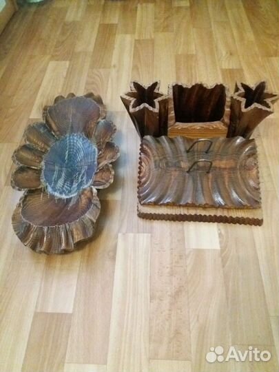 Настольный набор из натурального дерева