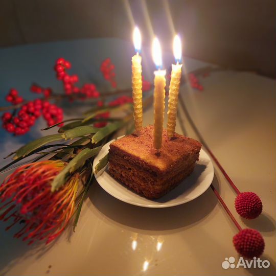 Свечи для торта из пчелиного воска