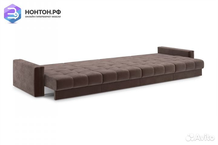 Диван прямой тик-так Монарх коричневый