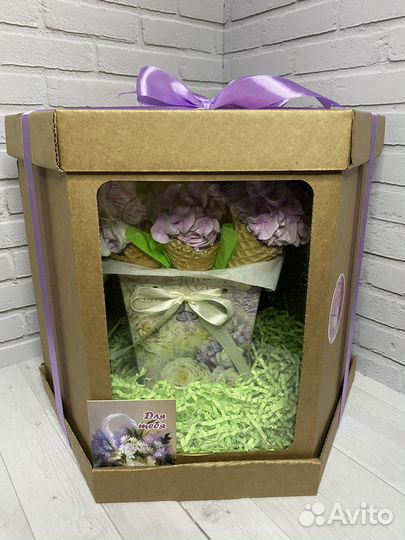 Зефирная сирень в вафельном рожке