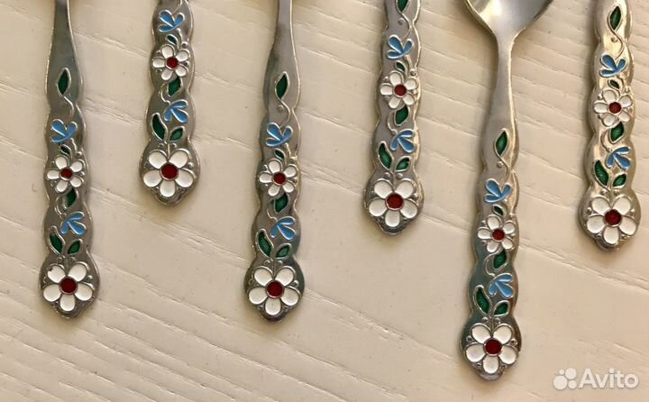Чайные ложки мельхиор эмали СССР