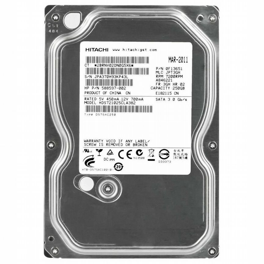[588597-002] Жесткий Диск Hp 250gb Sata2 3,5" Hdd 588597-002