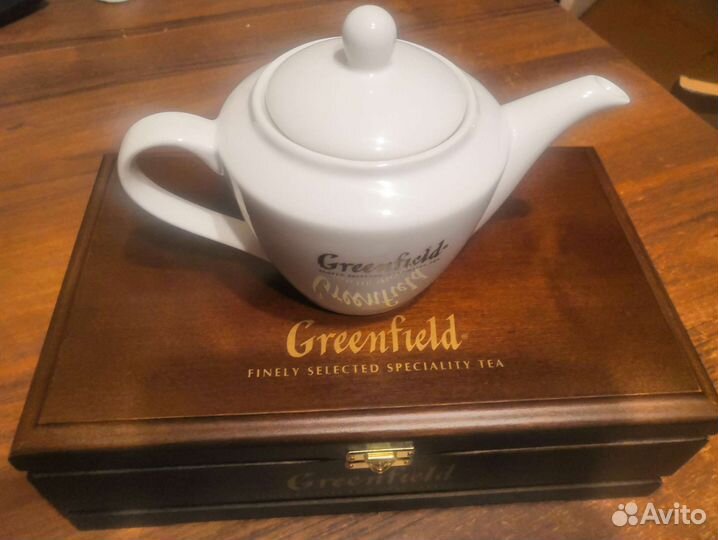 Шкатулка деревянная + заварочный чайник в подарок