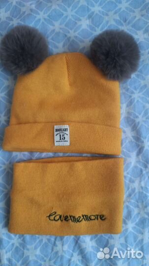 Комплект шапка и снуд детский демисезонный