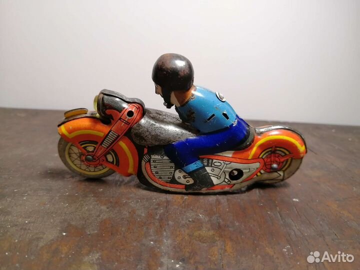Игрушка заводная Мотоциклист лмз СССР