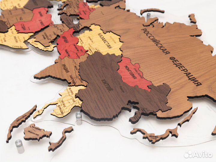 Необычная карта мира из дерева Оренбург