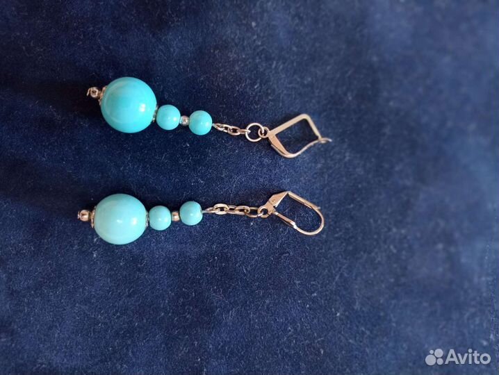 Серьги бирюзовые