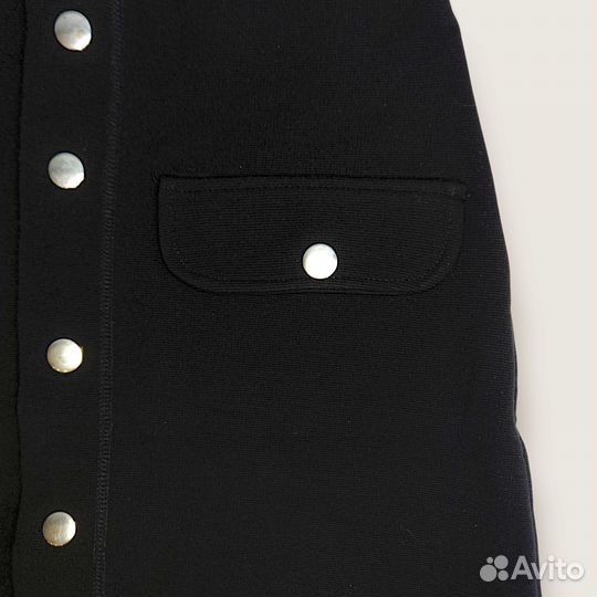 Zara мини юбка трикотажная с имитацией кармашков