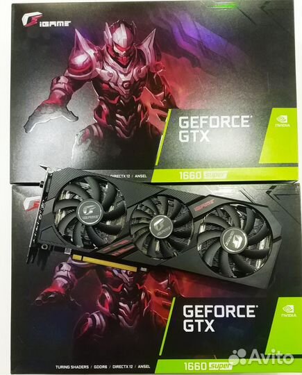 Видеокарта Colorful GTX 1660 super Ultra 3- кулера