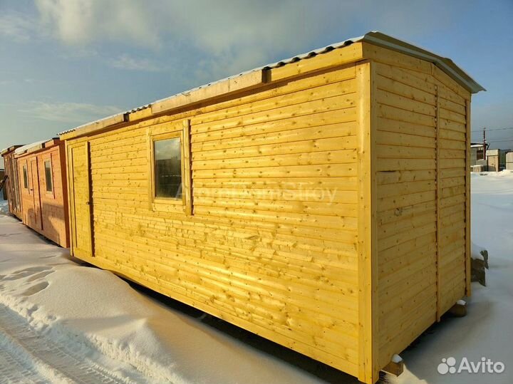 Вагончик бытовка строительная с установкой