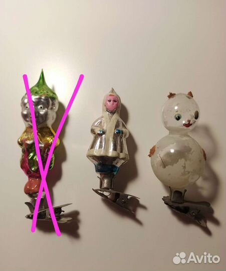 Елочные игрушки СССР на прищепке