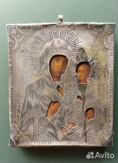Смоленская икона Богородицы серебро 84