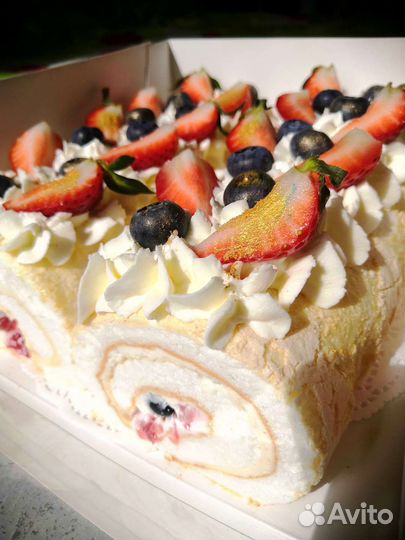 Меренговый рулет, торт