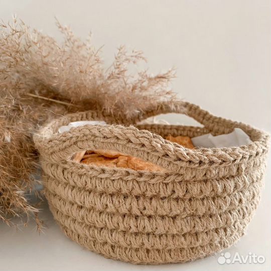 Корзинки из джута (ручная работа )