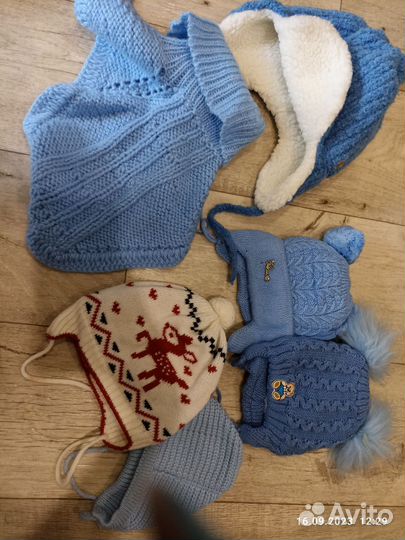 Шапка зимняя на мальчика 6мес, 2-4года