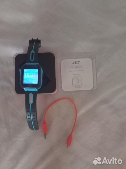 Детские смарт часы Jet kid Connect чёрный/голубой
