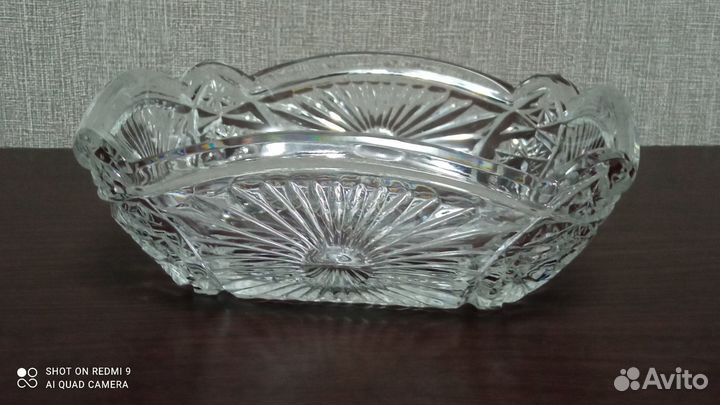 Салатник хрустальный ссср,квадратный в идеал сохр