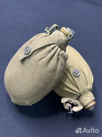 Фляжка армейская алюминиевая СССР с чехлом