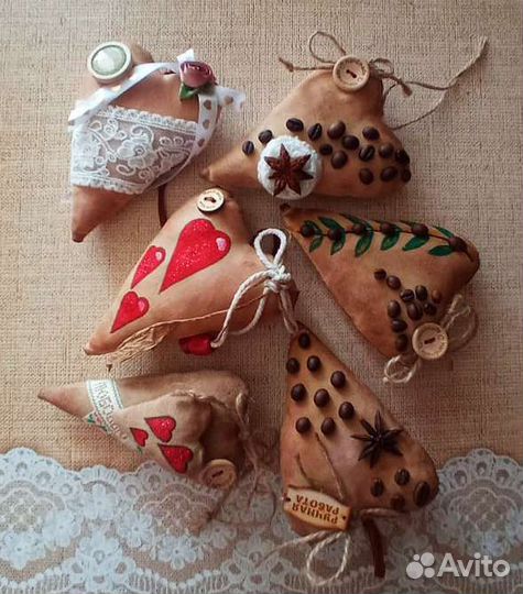 Кофейные сердечки- обереги, сувениры