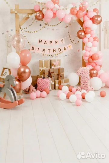 Фотозона, фон 1 год для девочки