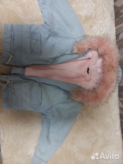 Джинсовая куртка с мехом