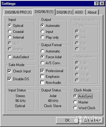 Студийный интерфейс RME digi 96/8 pad