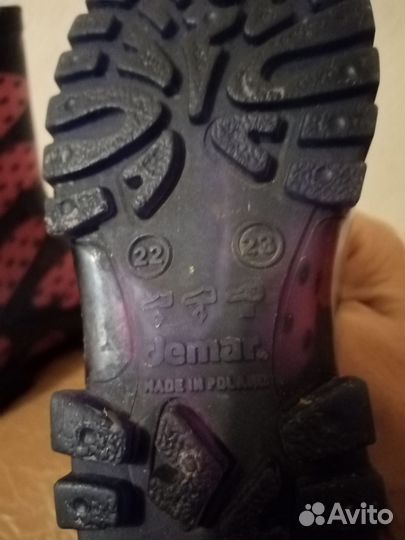 Резиновые сапоги детские, размер 22-23