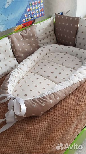 Бортики в кроватку и кокон для новорожденного