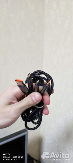 Кабеля зарядки lighting, tipe-c, micro usb