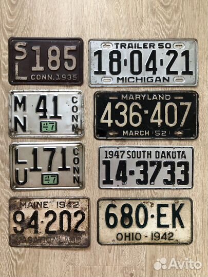 Автомобильный номер США ретро