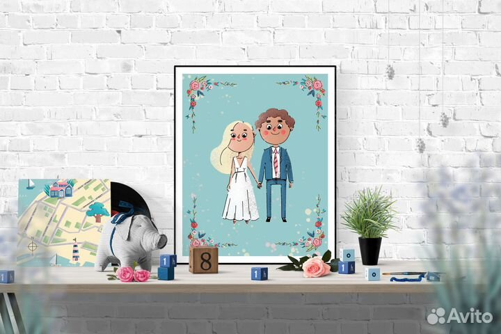 Портрет по фото на заказ / Семейный портрет / Шарж