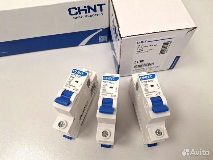 Автоматический выключатель Chint NXB-63S 1P 25А C