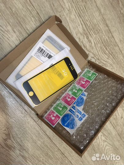 Защитное стекло iPhone 6/6s, с черной рамкой