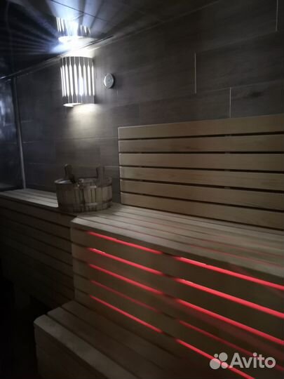 Русская баня на дровах с бассейном, мангалом