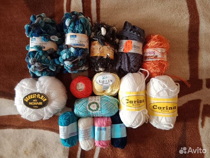 Пакетом разная европейская новая пряжа,цена за всё
