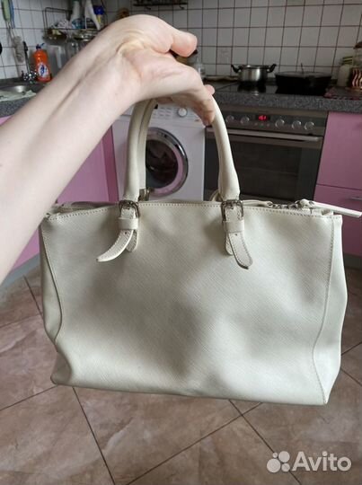 Сумка натуральная кожа Италия белая