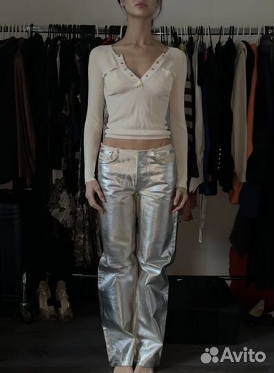 Серебряные джинсы zara