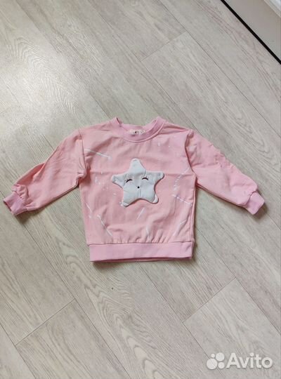 Кофта свитшот р.92 розовый со звездой