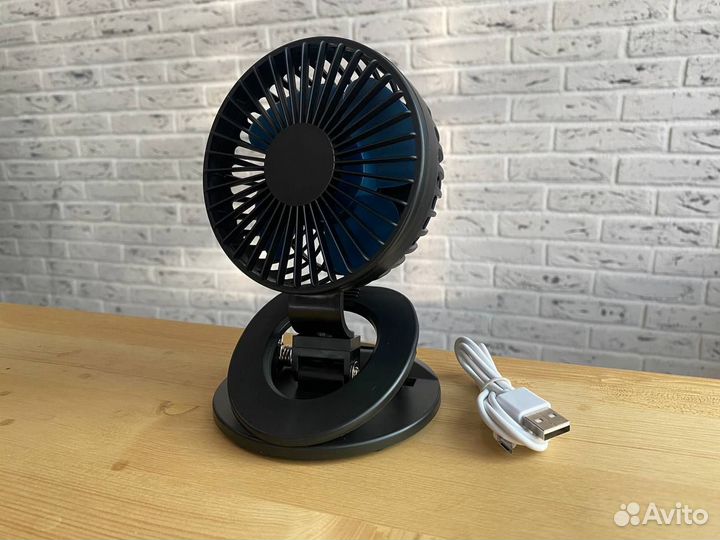 Вентилятор-зажим настольный USB с аккумулятором