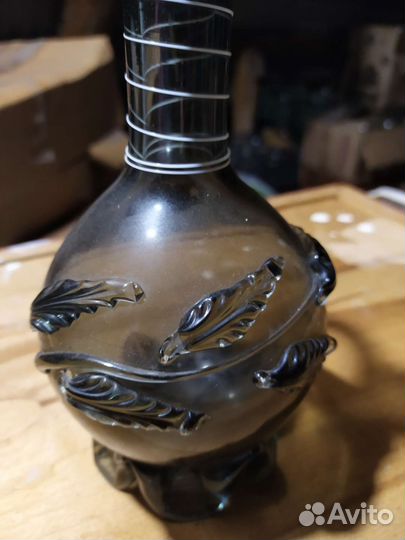 Графин и рюмки СССР. Ручная работа. Цветное стекло