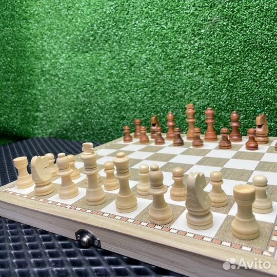 Настольная игра 3 в 1 шахматы шашки нарды