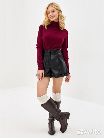 Модные женские сапоги с легким мехом