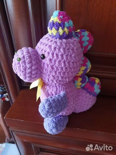 Игрушки амигуруми из плюшевой пряжи. Дракоша