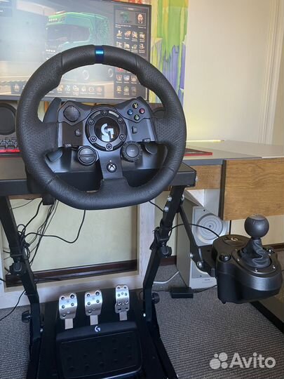 Руль logitech g923 + shifter + кокпит