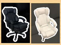 Мягкое кресло с массажем + подножка подарок