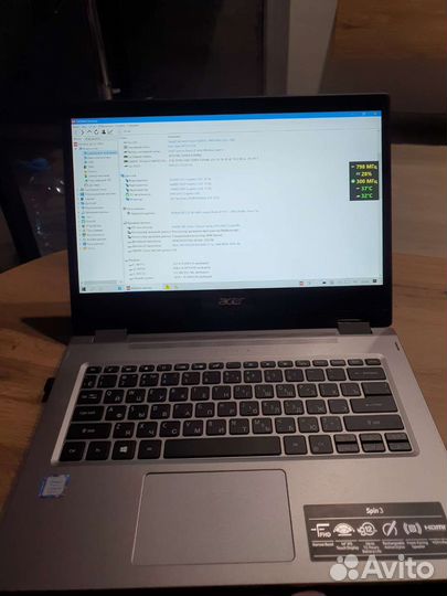 Ноутбук acer spin 3 с сенсорным дисплеем