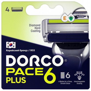 Кассеты для бритвы Dorco Pace-6 plus Корея