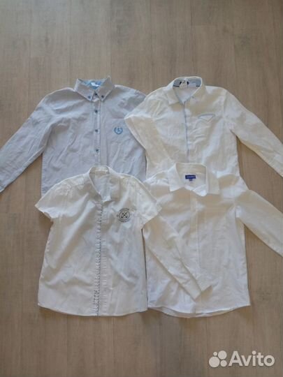 Рубашки школьные много р. 134